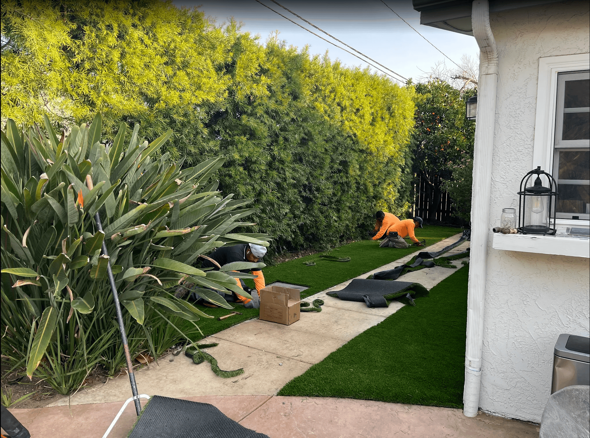 The VC Turf crew working on a yard installation