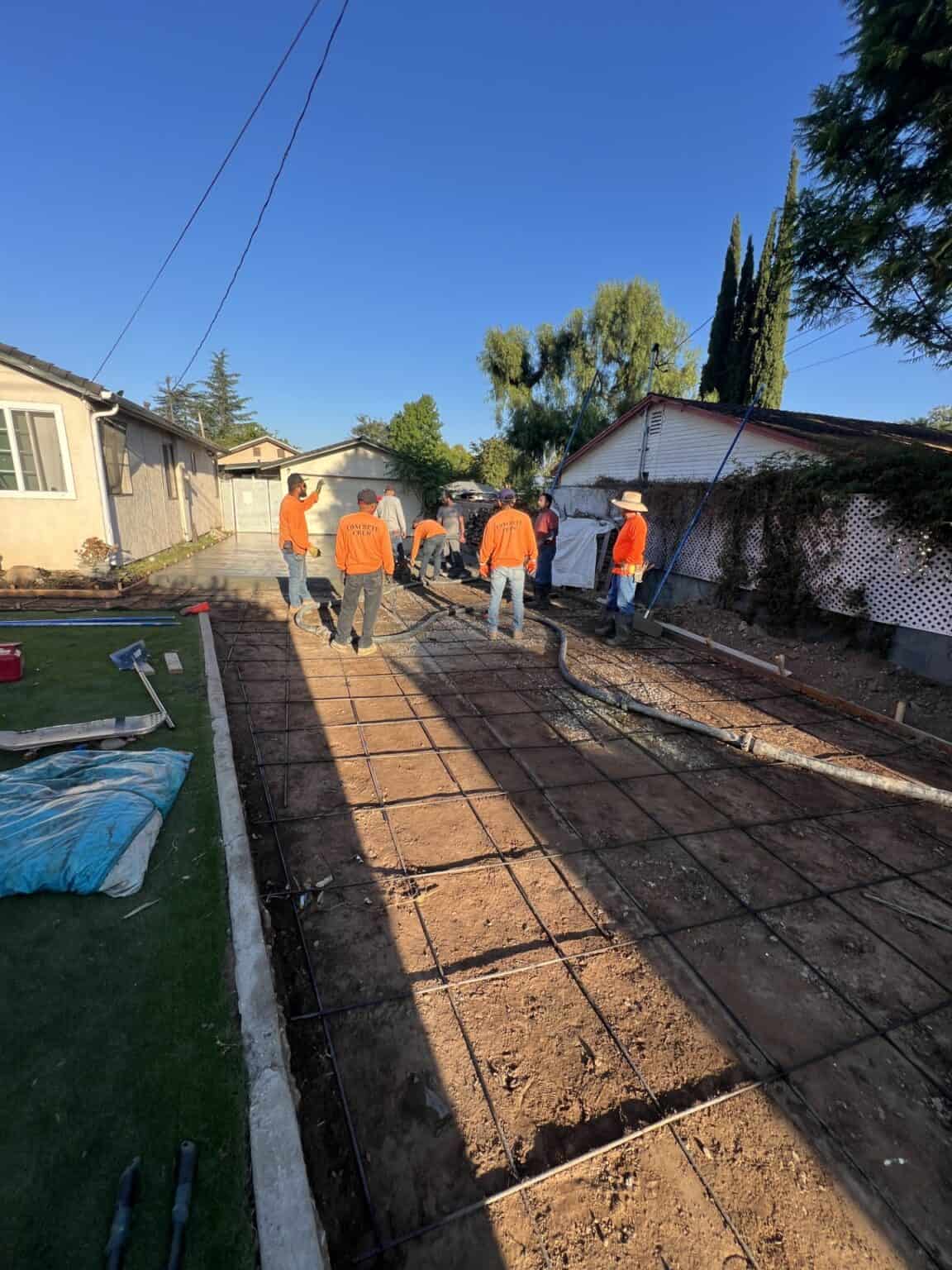 Worn concrete flatwork before removal