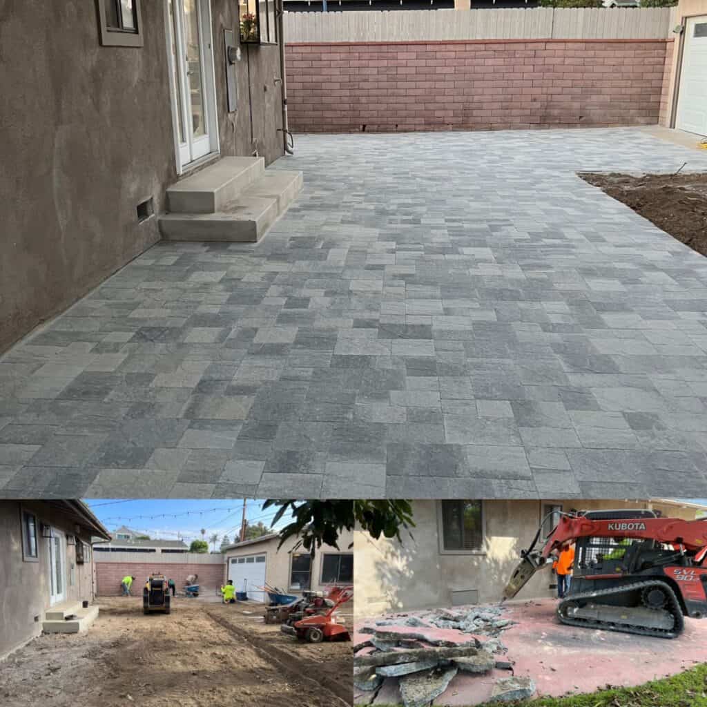 Same yard after paver patio installation