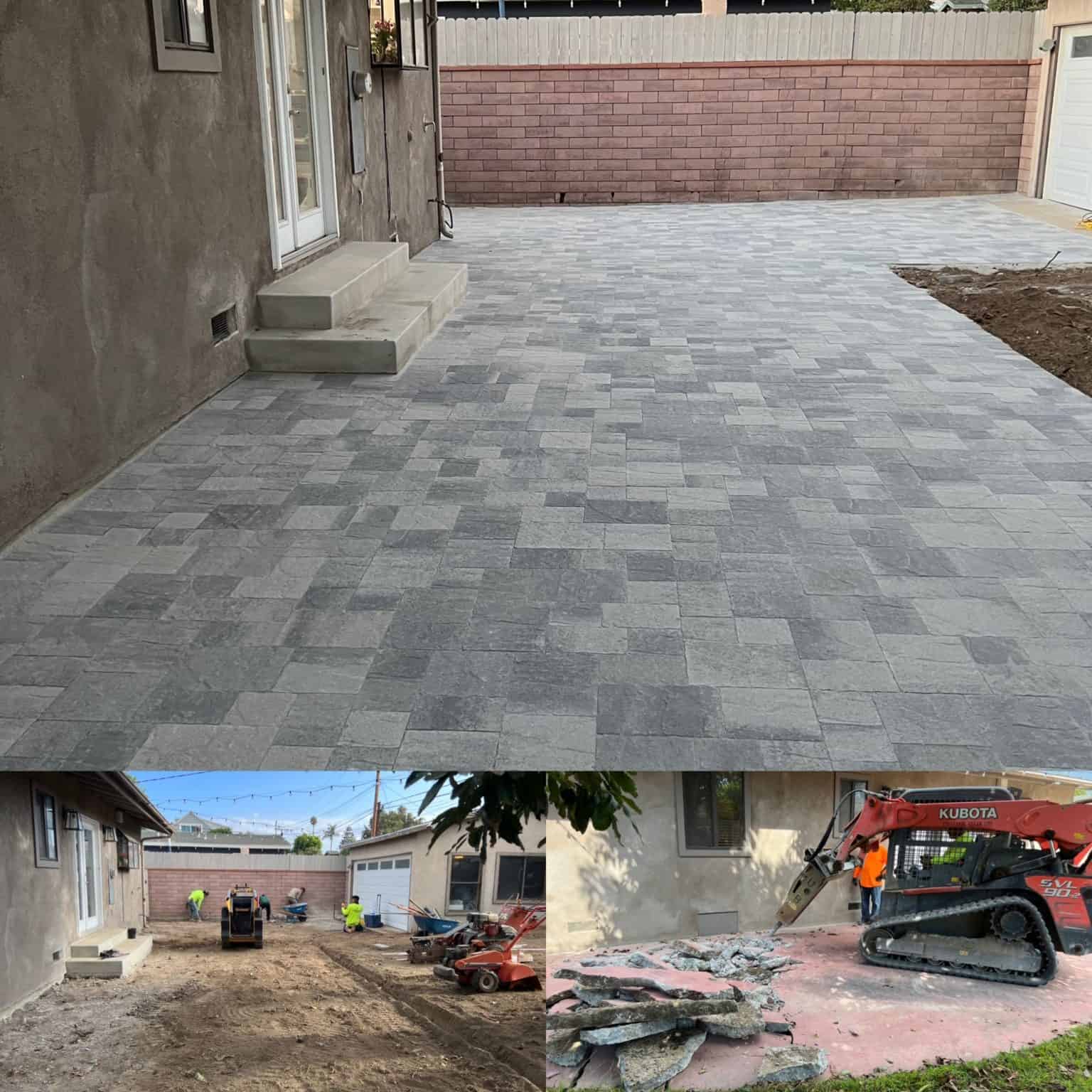 Yard after paver patio installation