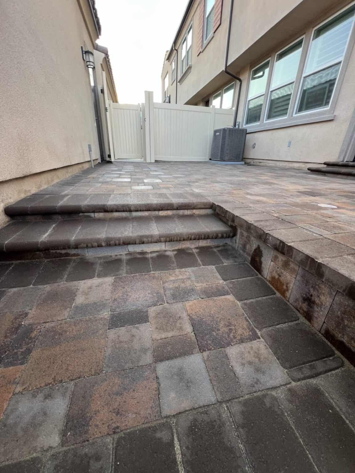 Paver patio after installation by VC Turf